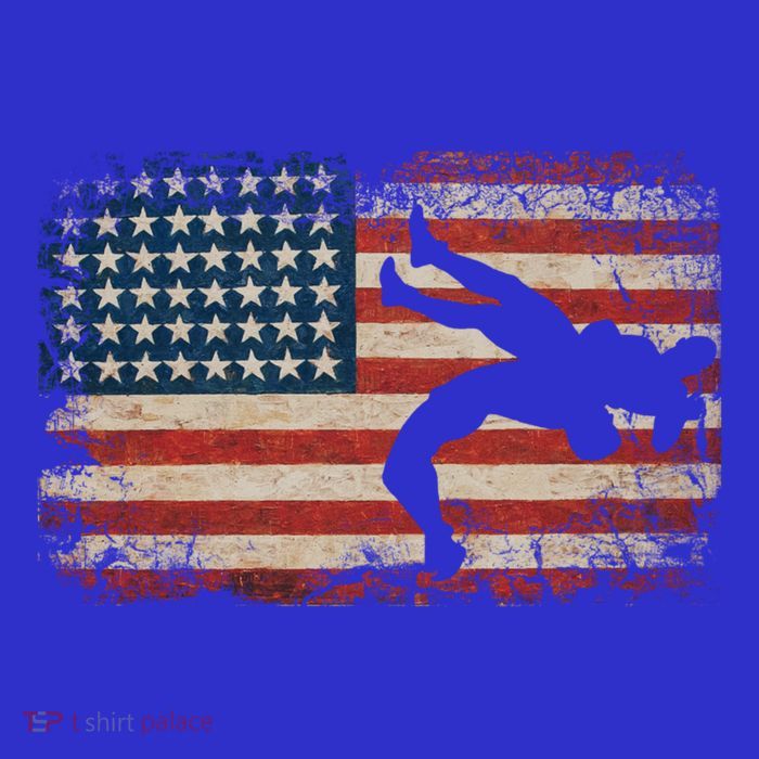 Usa Flag Wrestling American Flag Wrestling Wrestle Gift Women's V-Neck T-Shirt