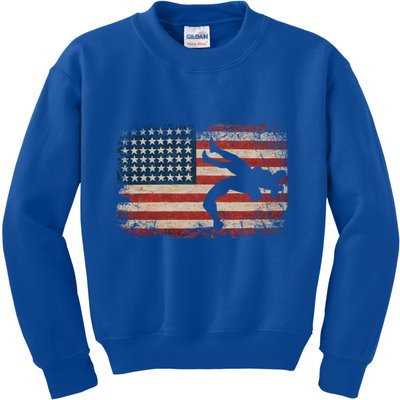 Usa Flag Wrestling American Flag Wrestling Wrestle Gift Kids Sweatshirt