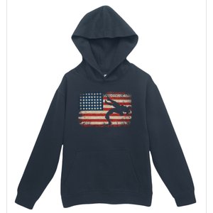 Usa Flag Wrestling American Flag Wrestling Wrestle Gift Urban Pullover Hoodie