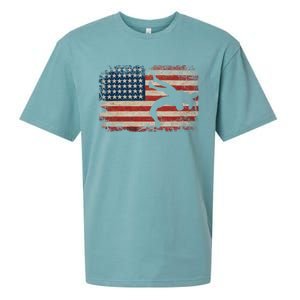 Usa Flag Wrestling American Flag Wrestling Wrestle Gift Sueded Cloud Jersey T-Shirt