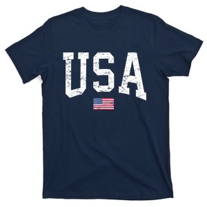 USA Flag Women Men Patriotic American Flag Distressed T-Shirt