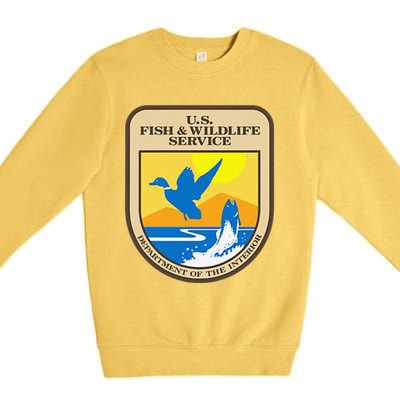 US Fish & Wildlife Service Wild Game Fishing Hunting Premium Crewneck Sweatshirt