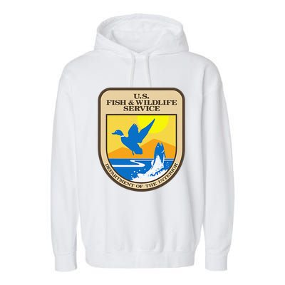 US Fish & Wildlife Service Wild Game Fishing Hunting Garment-Dyed Fleece Hoodie