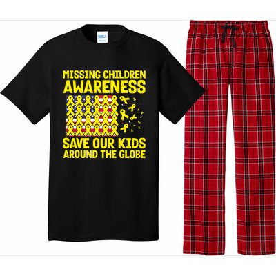 Usa Flag With Yellow Ribbons For Missing Awareness Cute Gift Pajama Set