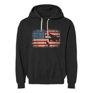 Usa Flag Wrestling American Flag Wrestling Wrestle Garment-Dyed Fleece Hoodie