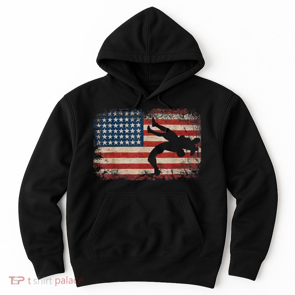 Usa Flag Wrestling American Flag Wrestling Wrestle Hoodie