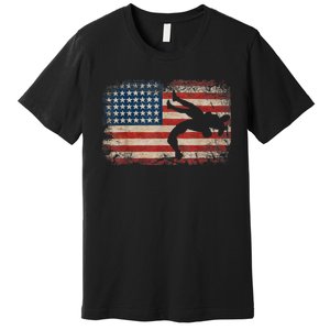 Usa Flag Wrestling American Flag Wrestling Wrestle Premium T-Shirt