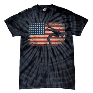 Usa Flag Wrestling American Flag Wrestling Wrestle Tie-Dye T-Shirt