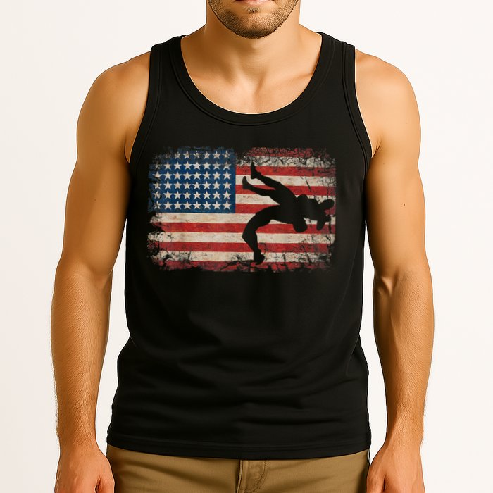 Usa Flag Wrestling American Flag Wrestling Wrestle Tank Top