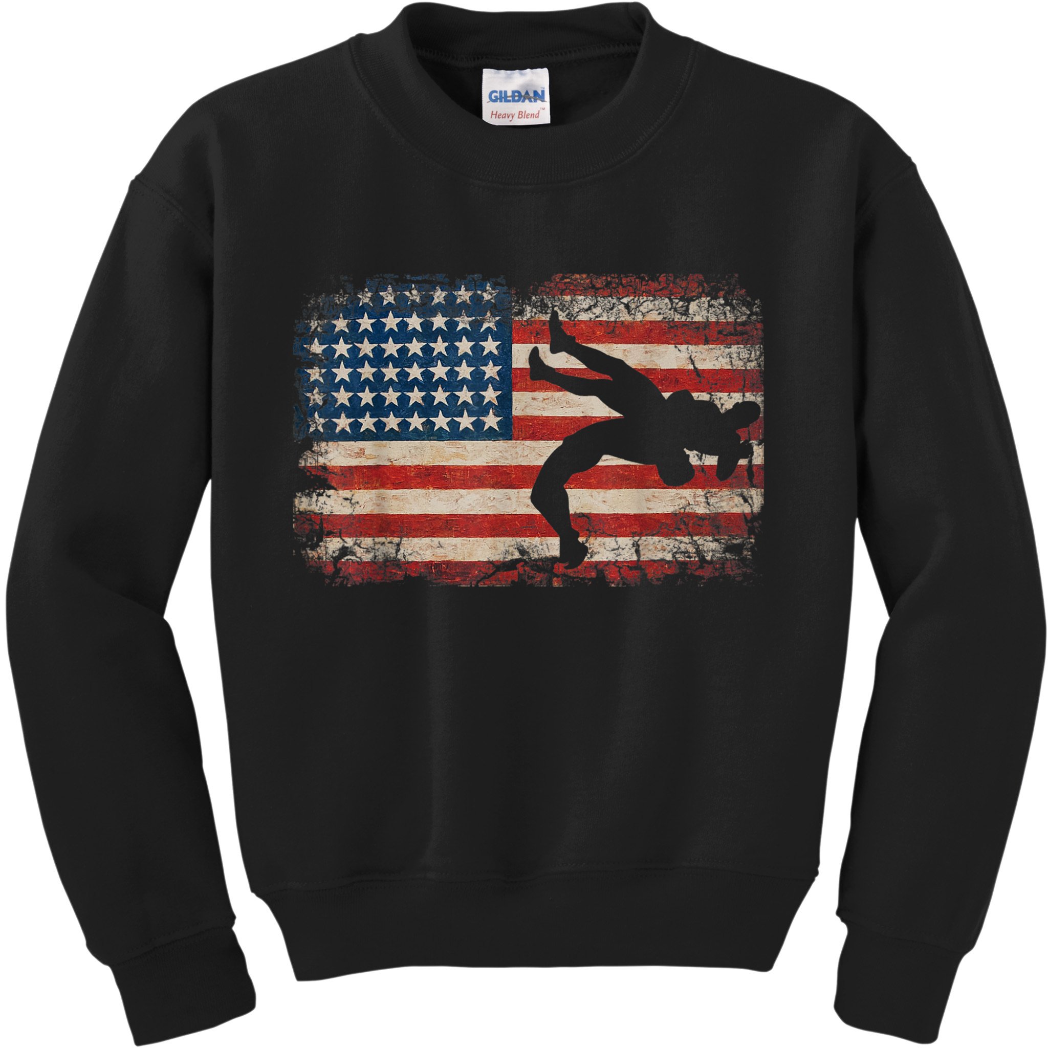 Usa Flag Wrestling American Flag Wrestling Wrestle Kids Sweatshirt