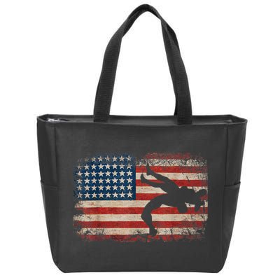 Usa Flag Wrestling American Flag Wrestling Wrestle Zip Tote Bag