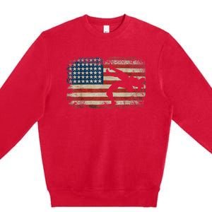 Usa Flag Wrestling American Flag Wrestling Wrestle Premium Crewneck Sweatshirt