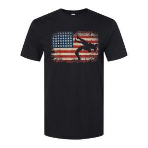 Usa Flag Wrestling American Flag Wrestling Wrestle Softstyle CVC T-Shirt