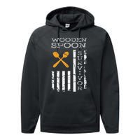 Us Flag Wooden Spoon Survivor Humor Expression Performance Fleece Hoodie