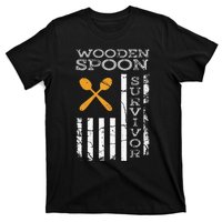 Us Flag Wooden Spoon Survivor Humor Expression T-Shirt