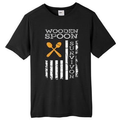 Us Flag Wooden Spoon Survivor Humor Expression Tall Fusion ChromaSoft Performance T-Shirt