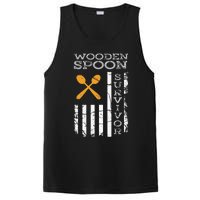 Us Flag Wooden Spoon Survivor Humor Expression PosiCharge Competitor Tank