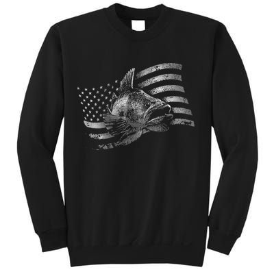 USA Flag Walleye Fishing Design Sweatshirt