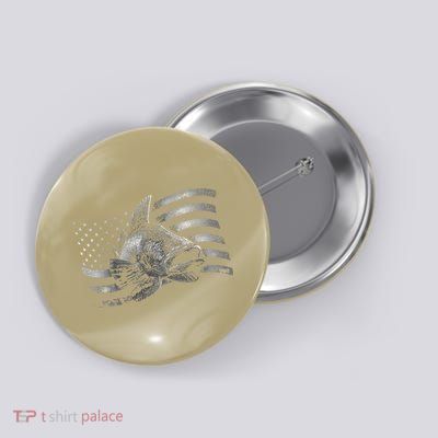 USA Flag Walleye Fishing Design Button