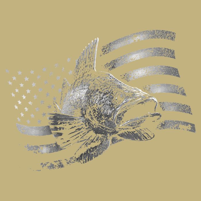 USA Flag Walleye Fishing Design Cooling Performance Long Sleeve Crew