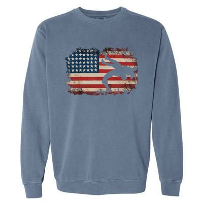 Usa Flag Wrestling American Flag Wrestling Wrestle Gift Garment-Dyed Sweatshirt