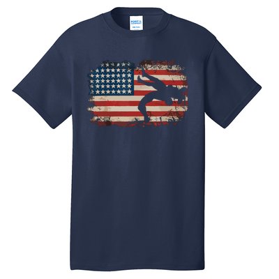 Usa Flag Wrestling American Flag Wrestling Wrestle Gift Tall T-Shirt