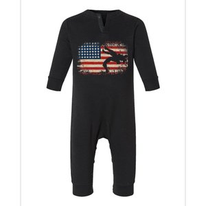 Usa Flag Wrestling American Flag Infant Fleece One Piece