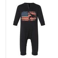 Usa Flag Wrestling American Flag Infant Fleece One Piece