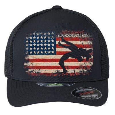 Usa Flag Wrestling American Flag Flexfit Unipanel Trucker Cap