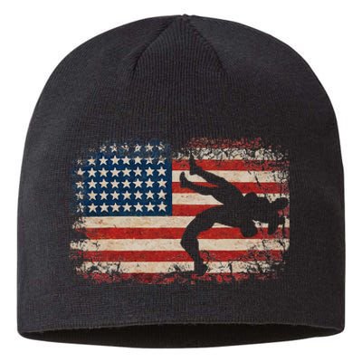 Usa Flag Wrestling American Flag Sustainable Beanie