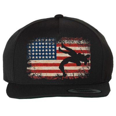 Usa Flag Wrestling American Flag Wool Snapback Cap