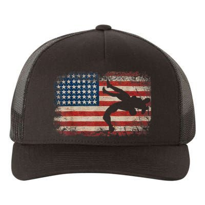 Usa Flag Wrestling American Flag Wrestling Wrestle Gift TShirt Yupoong Adult 5-Panel Trucker Hat