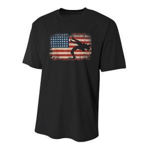 Usa Flag Wrestling American Flag Wrestling Wrestle Gift TShirt Youth Performance Sprint T-Shirt