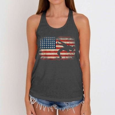 Usa Flag Wrestling American Flag Wrestling Wrestle Gift TShirt Women's Knotted Racerback Tank