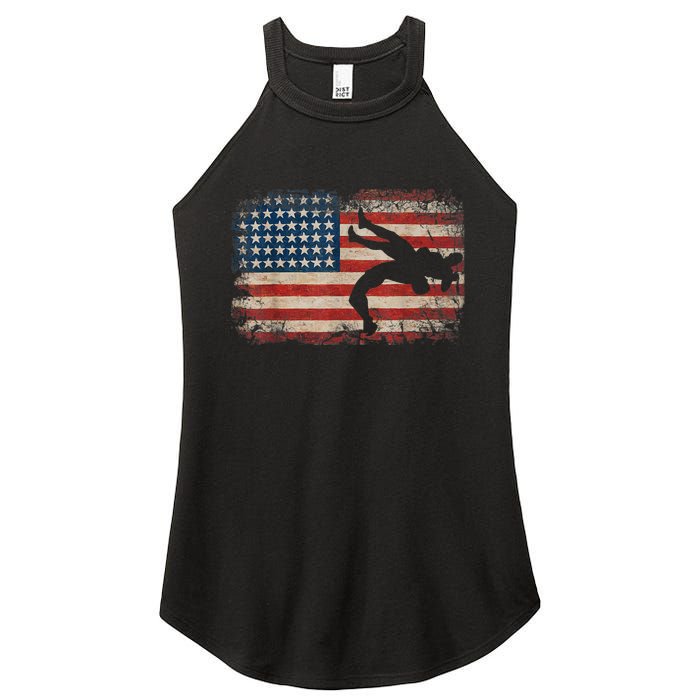 Usa Flag Wrestling American Flag Wrestling Wrestle Gift TShirt Women's Perfect Tri Rocker Tank