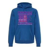 Usa Flag W Purple Ribbons For Fibromyalgia Awareness Month Funny Gift Premium Hoodie