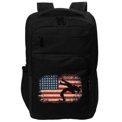 Usa Flag Wrestling American Flag Wrestling Wrestle Gift Impact Tech Backpack