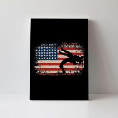 Usa Flag Wrestling American Flag Wrestling Wrestle Gift Canvas