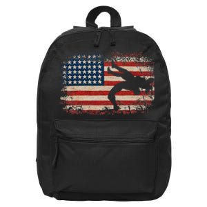 Usa Flag Wrestling American Flag Wrestling Wrestle Gift 16 in Basic Backpack