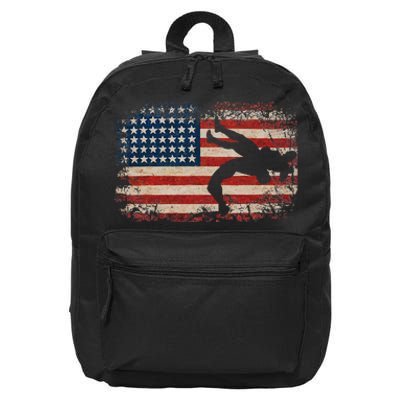 Usa Flag Wrestling American Flag Wrestling Wrestle Gift 16 in Basic Backpack