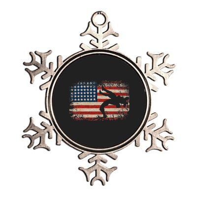 Usa Flag Wrestling American Flag Wrestling Wrestle Gift Metallic Star Ornament