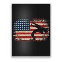 Usa Flag Wrestling American Flag Wrestling Wrestle Gift Poster