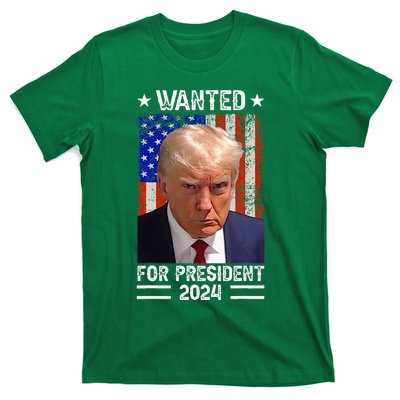 Usa Flag Wanted For President 2024 Trump Mugshot T-Shirt