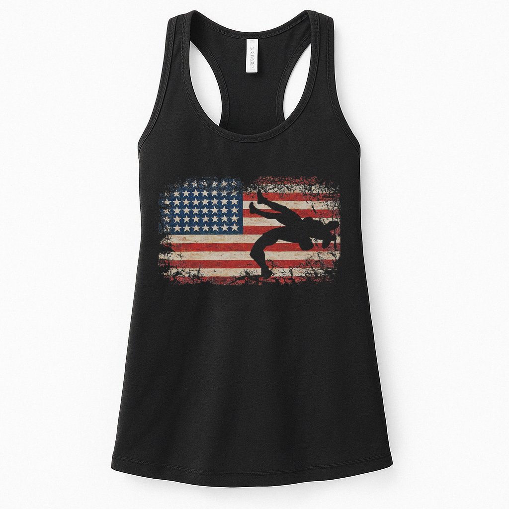 Usa Flag Wrestling American Flag Wrestling Wrestle Gift Womens Tank Top