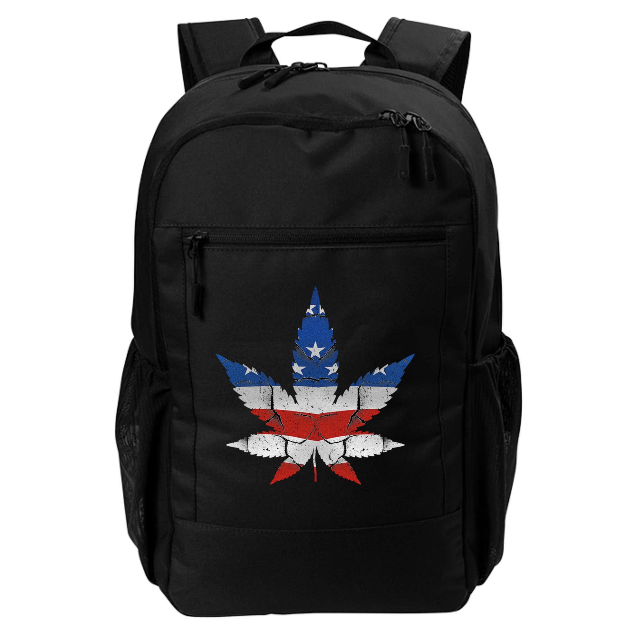 Usa Flag Weed Leaf Fourth Of July American Flag Marijuana Gift Backpack