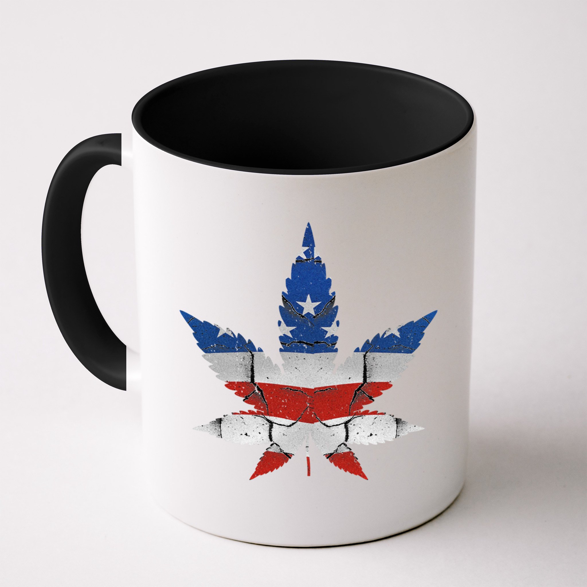 Usa Flag Weed Leaf Fourth Of July American Flag Marijuana Gift Mug