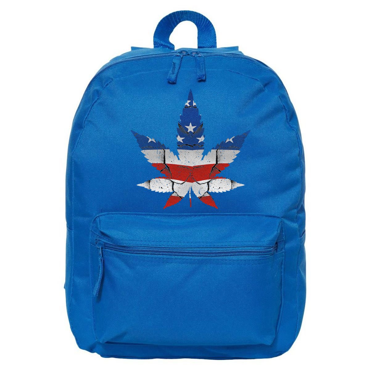 Usa Flag Weed Leaf Fourth Of July American Flag Marijuana Gift 16 in Basic Backpack