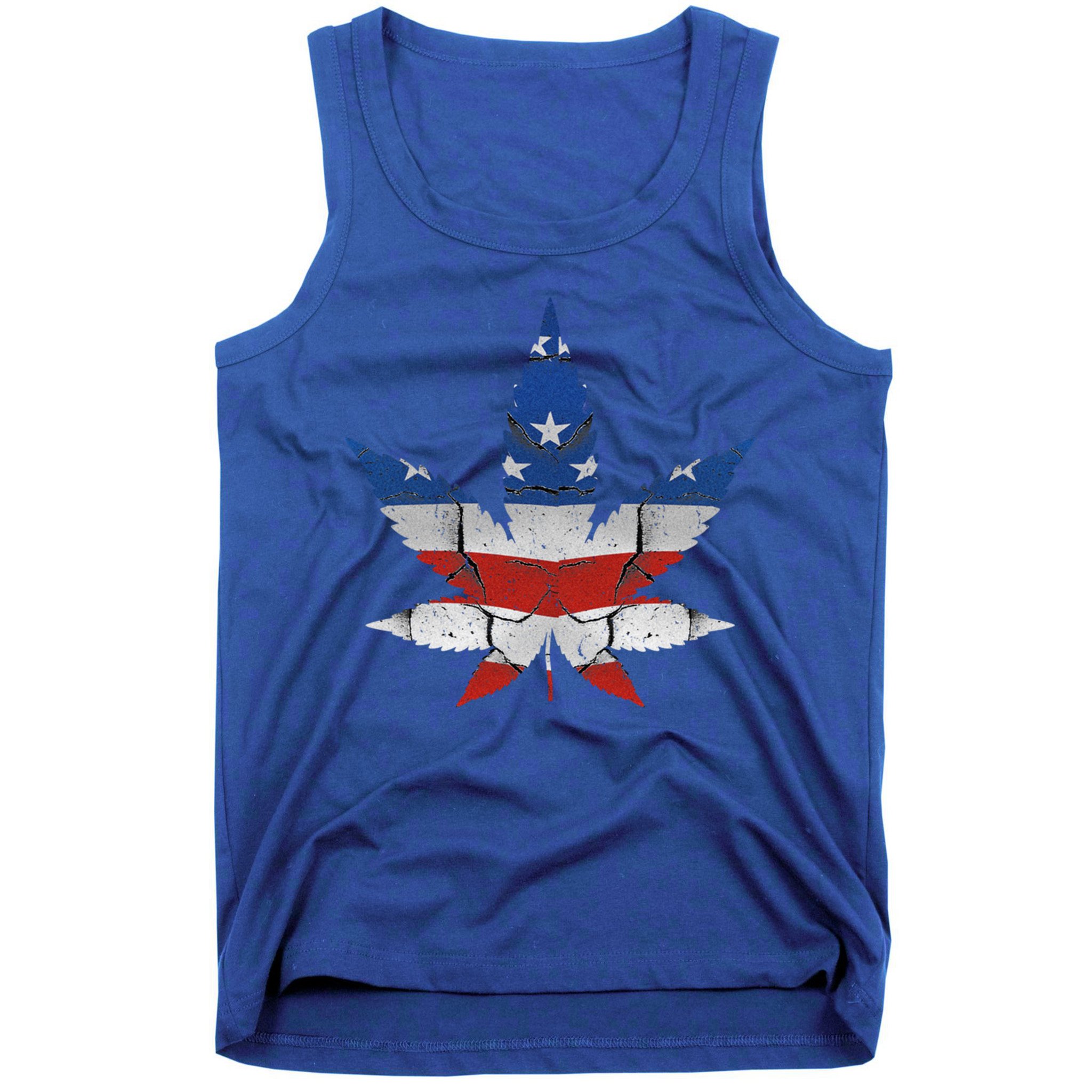 Usa Flag Weed Leaf Fourth Of July American Flag Marijuana Gift Tank Top
