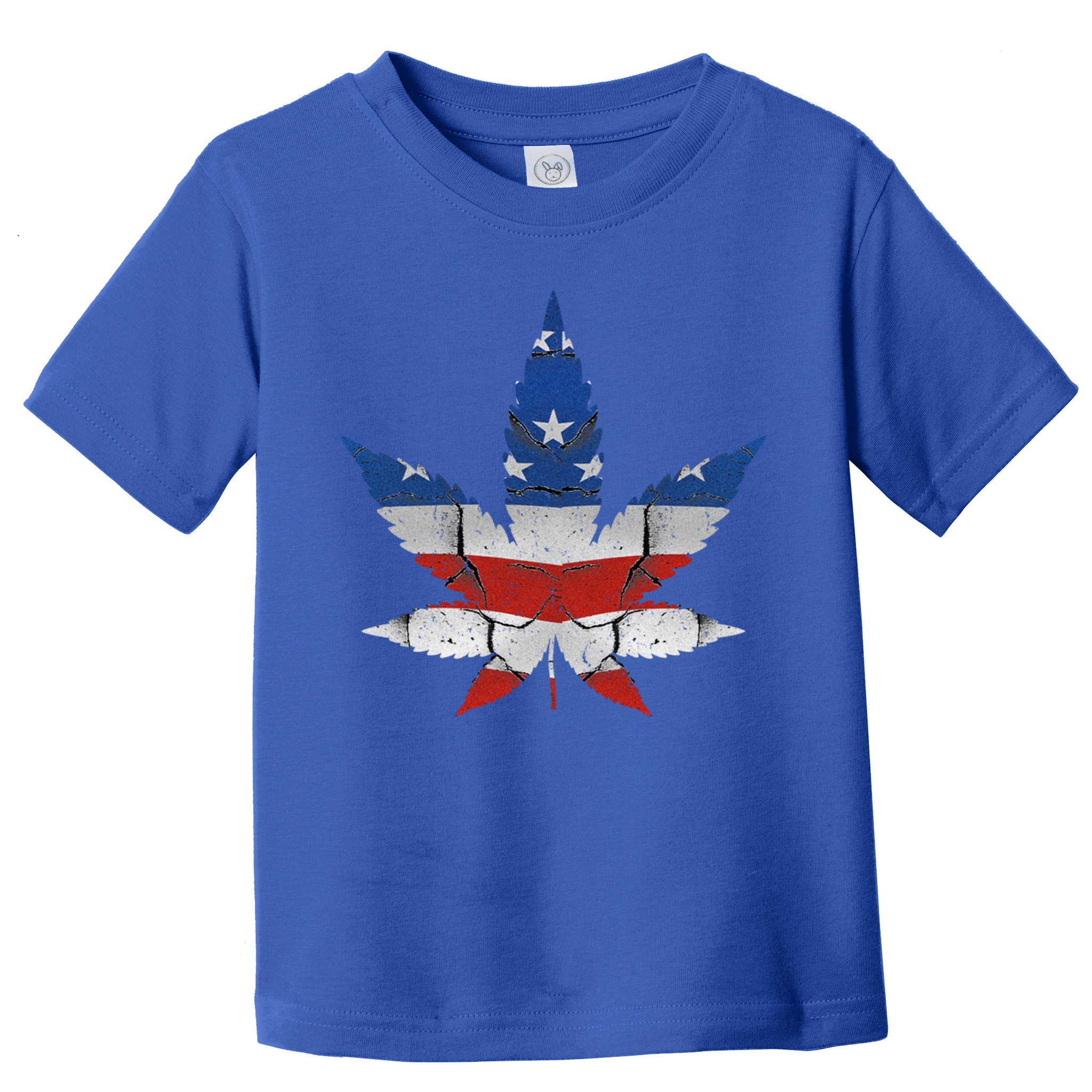 Usa Flag Weed Leaf Fourth Of July American Flag Marijuana Gift Toddler T-Shirt
