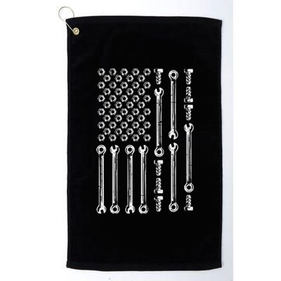 Usa Flag Wrenches Car Auto Mechanic Garage Patriotic Dad Platinum Collection Golf Towel